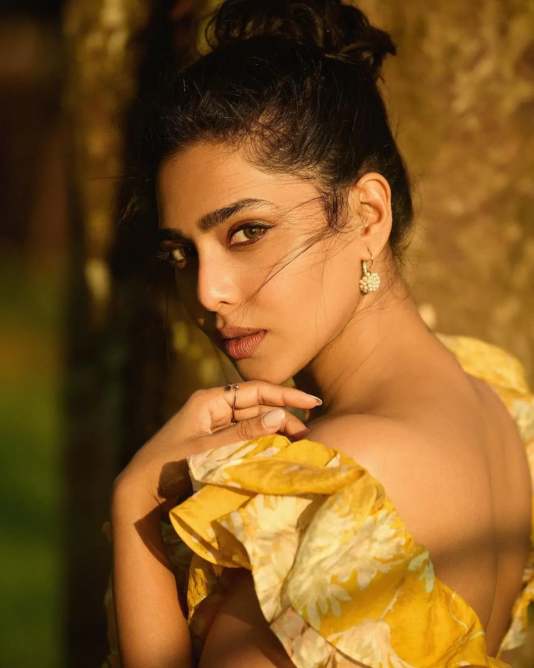 Malayalam Actress Aishwarya Lekshmi in Yellow Color Gown